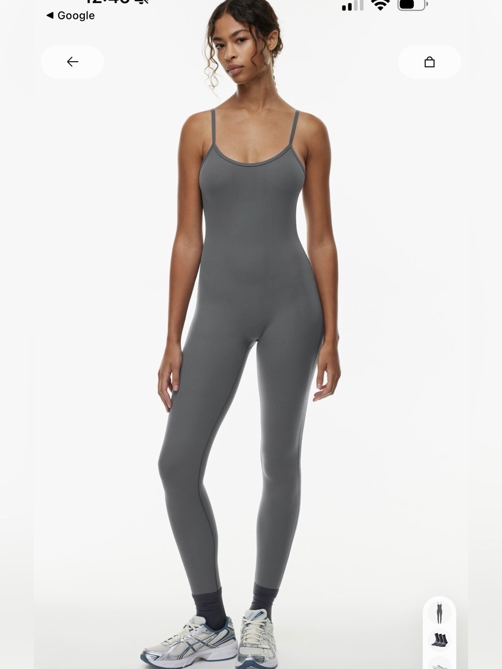 Aritzia TNA BUTTER RIB RHYTHM COAL GREY